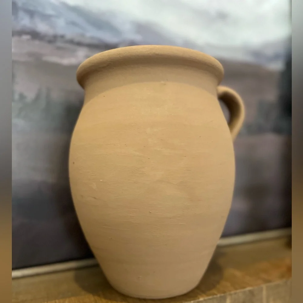 10 inch decorative terracotta painted jug vase modern organic